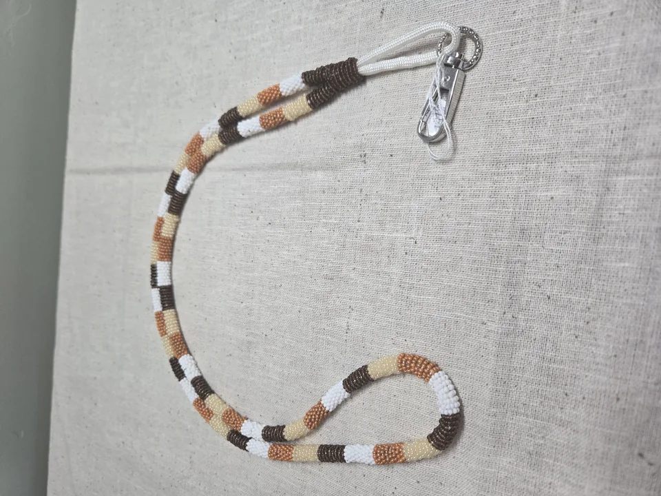 Beaded Lanyard in Rustic Earth Tones
