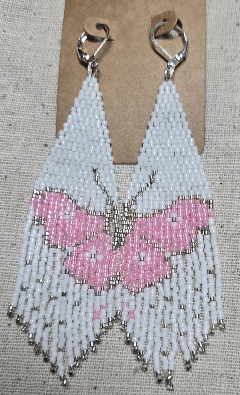 Blush Butterfly Beaded Earrings