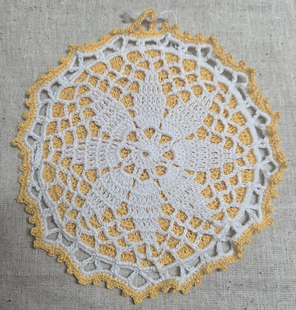 Golden Sunburst Crochet Hot Pad