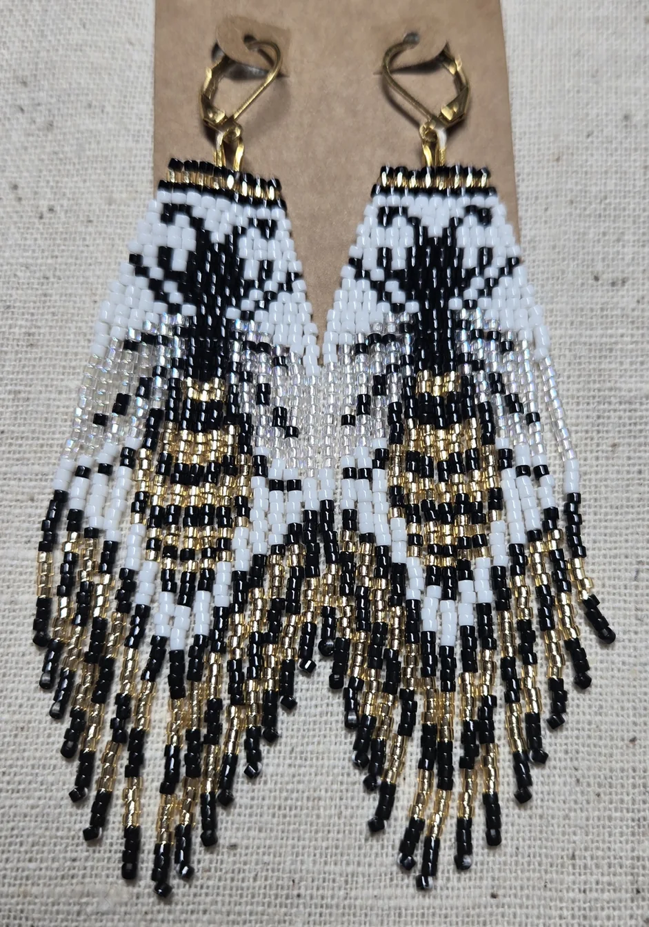 Golden Wings Beaded Earrings