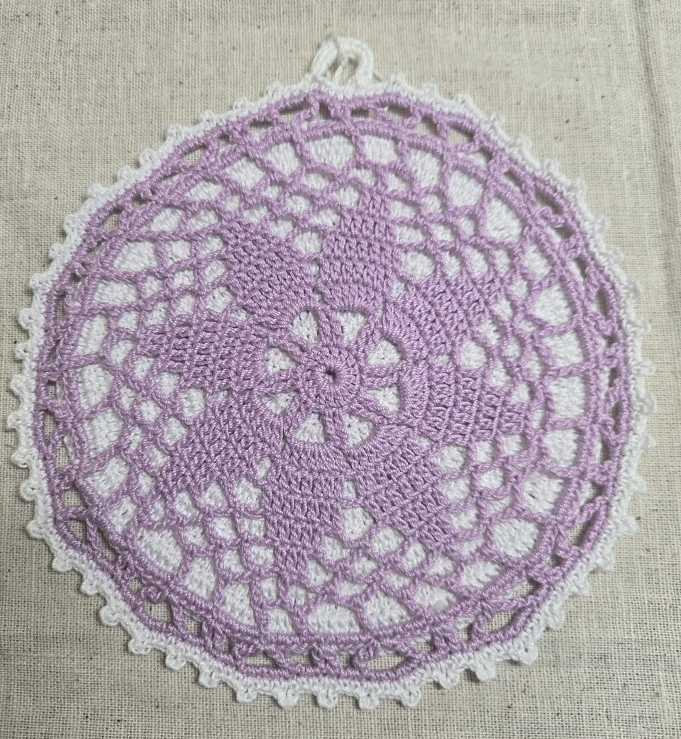 Lavender Starburst Crochet Hot Pad