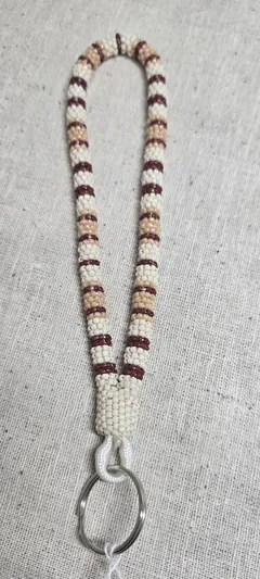 Desert Rose Beaded Wristlet Keychain