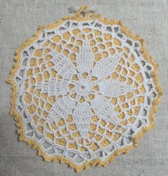 Golden Sunburst Crochet Hot Pad