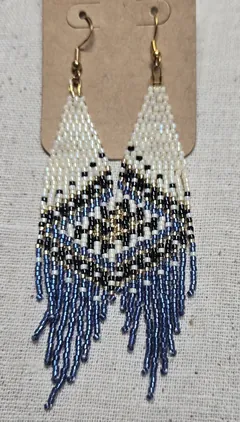Midnight Waves Beaded Earrings