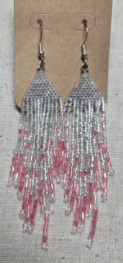 Rosé Sparkle Fringe Earrings