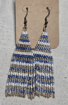Seaside Stripes Beaded Earrings