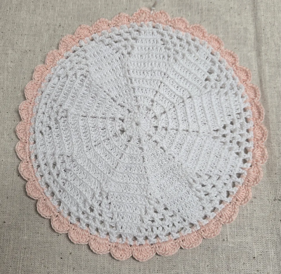 Peach Blossom Crochet Hot Pad