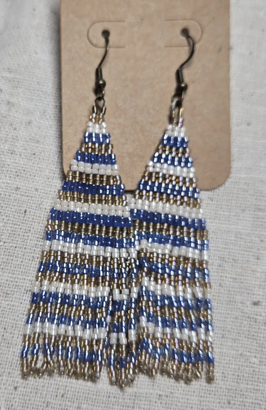 Seaside Stripes Beaded Earrings