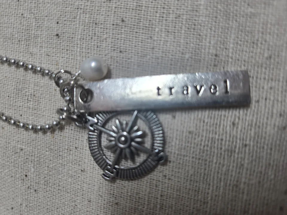 Travel Compass Pendant Necklace