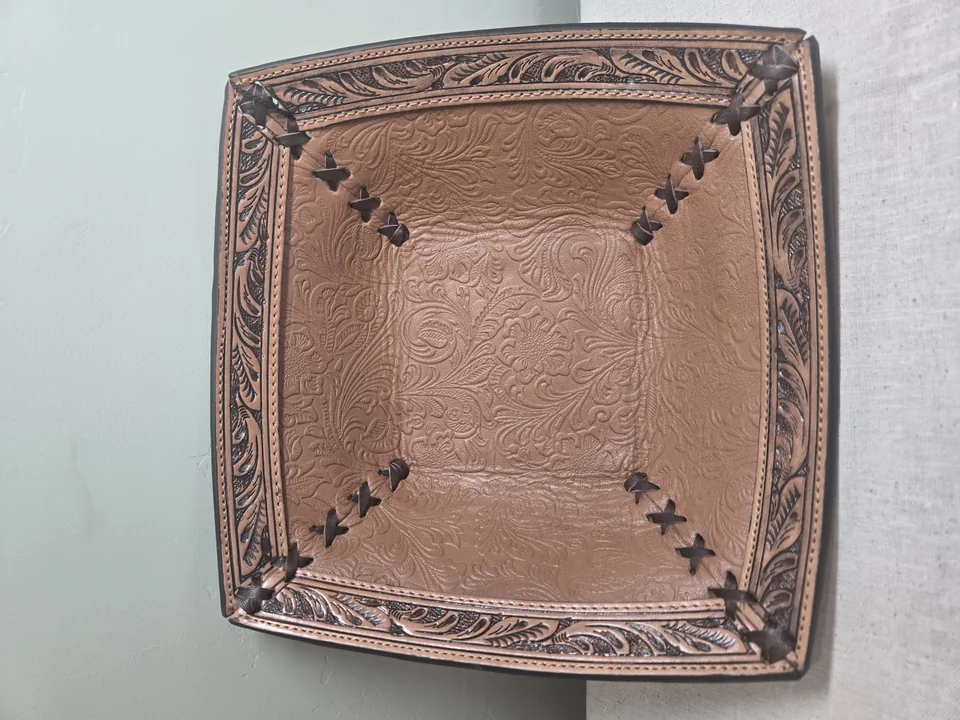 Western Elegance Leather Tray